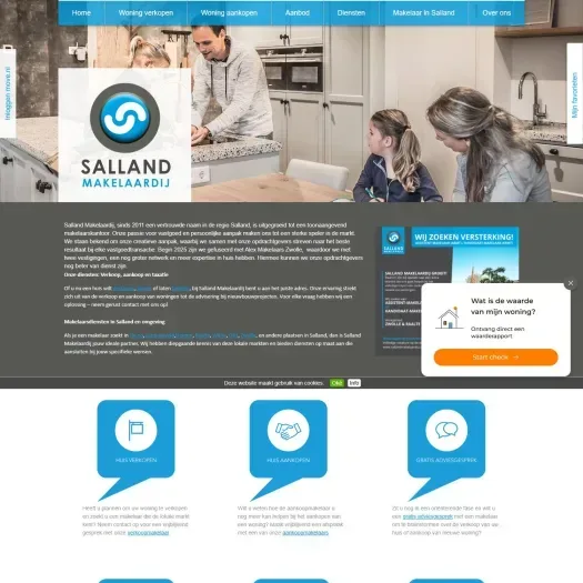 Screenshot of the website of www.sallandmakelaardij.com