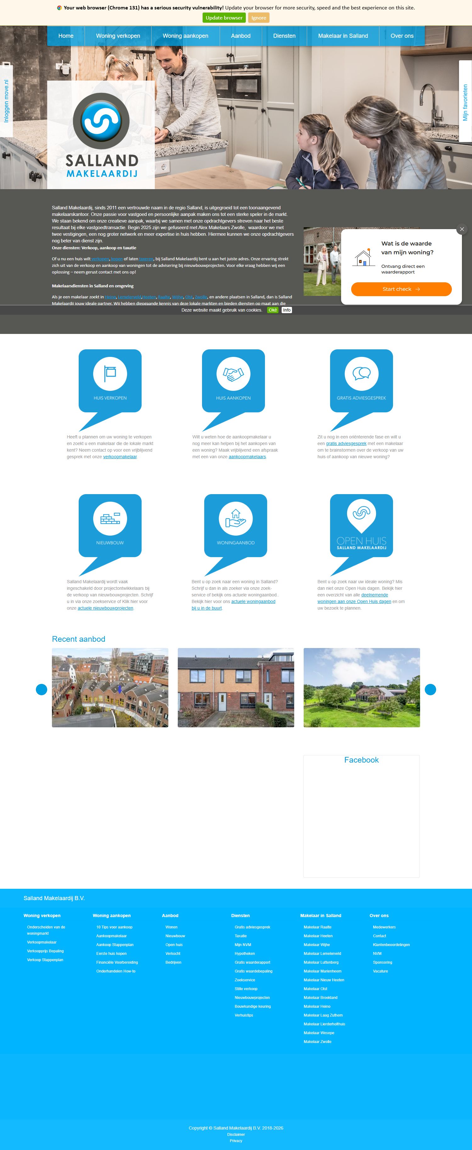 Capture d'écran du site web de www.sallandmakelaardij.com