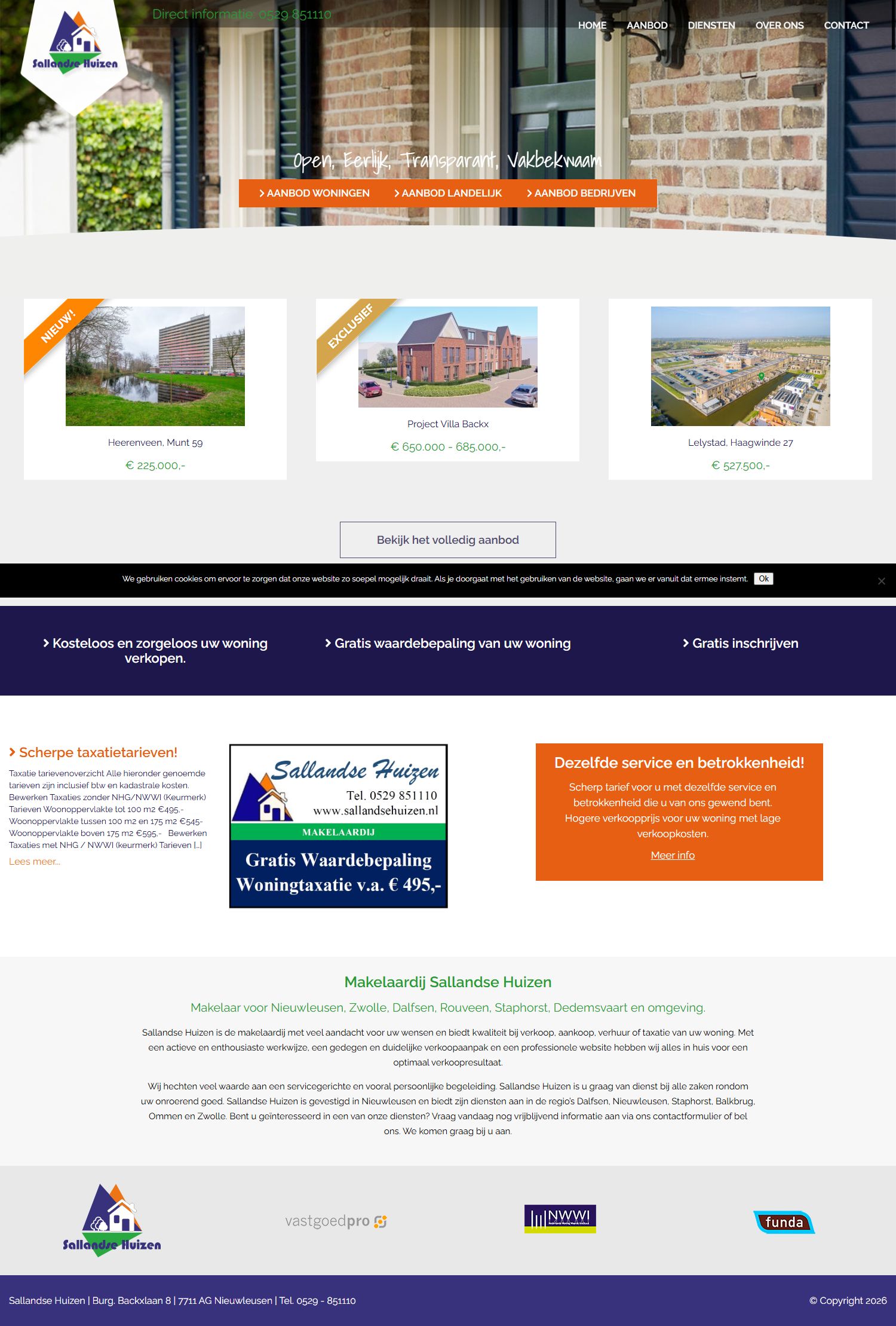 Screenshot der Website von www.sallandsehuizen.nl