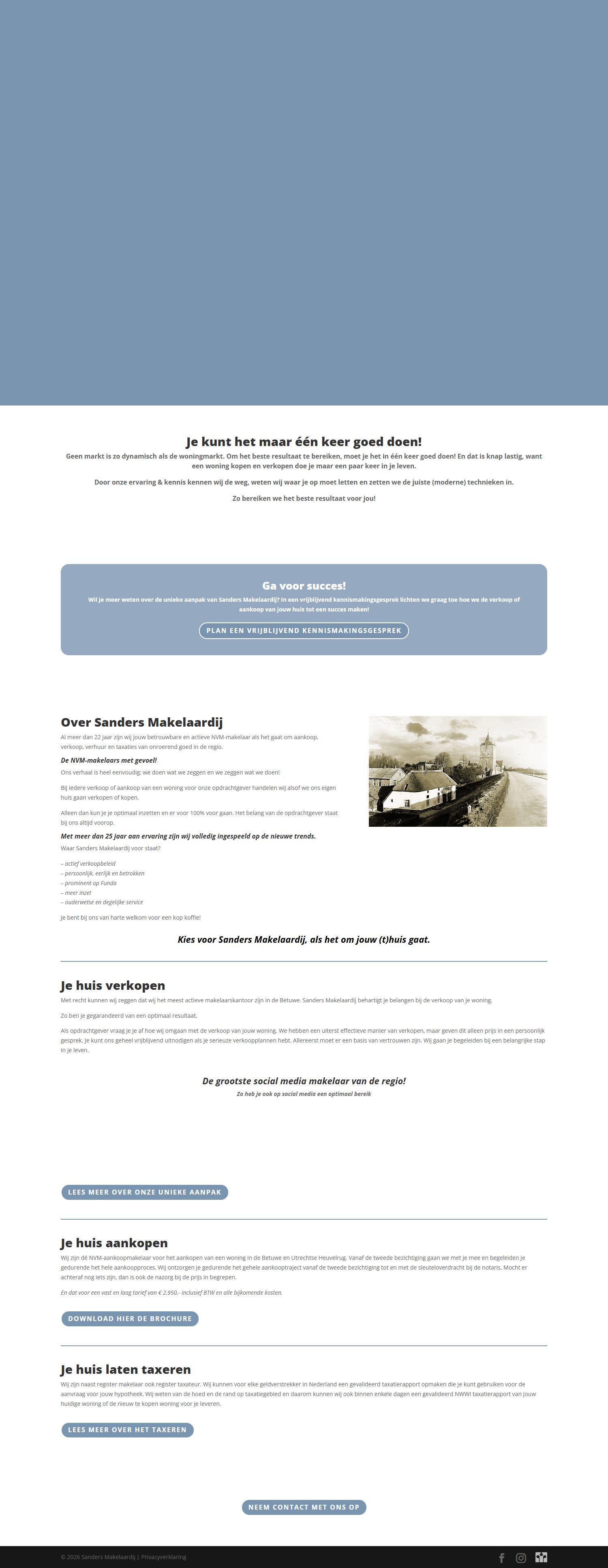 Capture d'écran du site web de www.sandersmakelaardij.nl