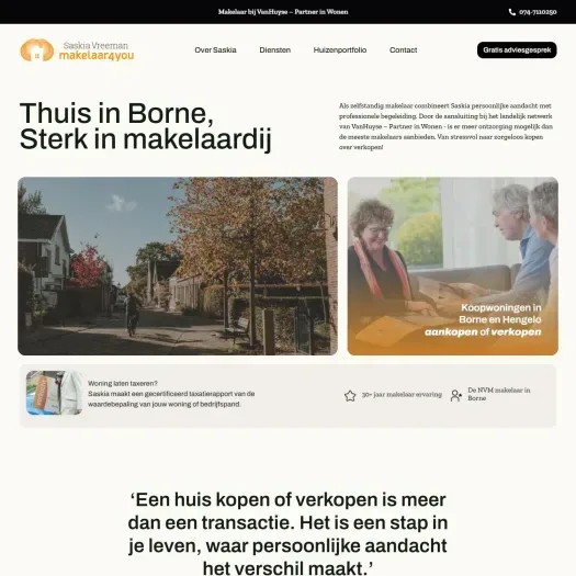 Screenshot der Website von www.saskiavreeman.nl