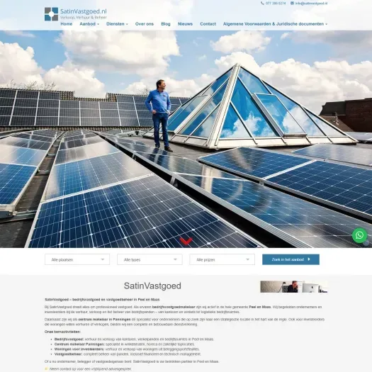 Screenshot of the website of www.satinvastgoed.nl