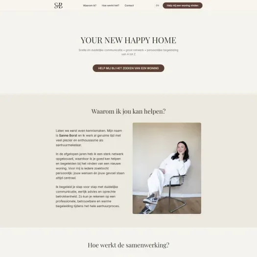 Screenshot van de website van sbagent.nl