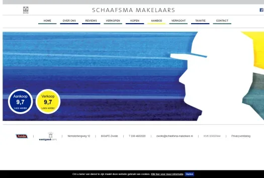 Screenshot of the website of www.schaafsma-makelaars.nl