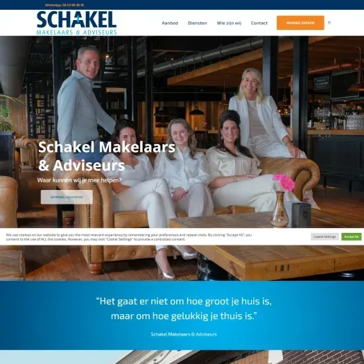 Screenshot of the website of www.schakel.nl