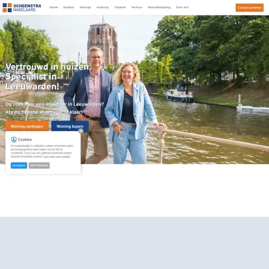 Screenshot of the website of www.scheenstra-makelaars.nl
