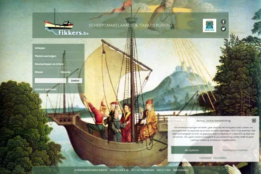Screenshot van de website van www.fikkers.nl