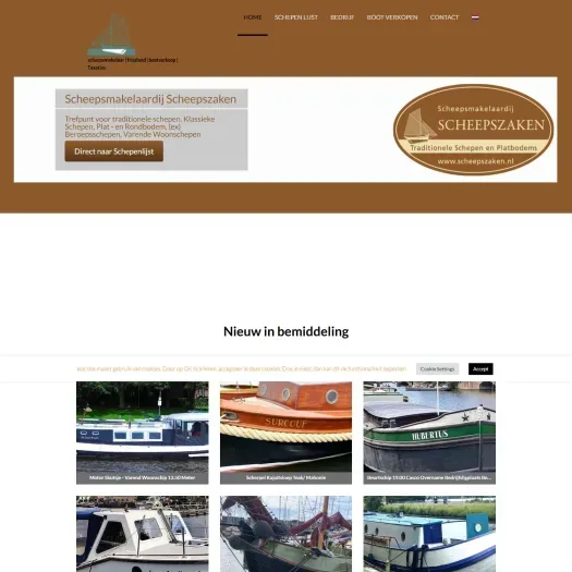Screenshot der Website von www.scheepszaken.nl