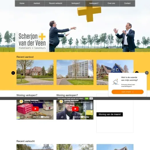 Screenshot of the website of www.scherjonvanderveen.nl