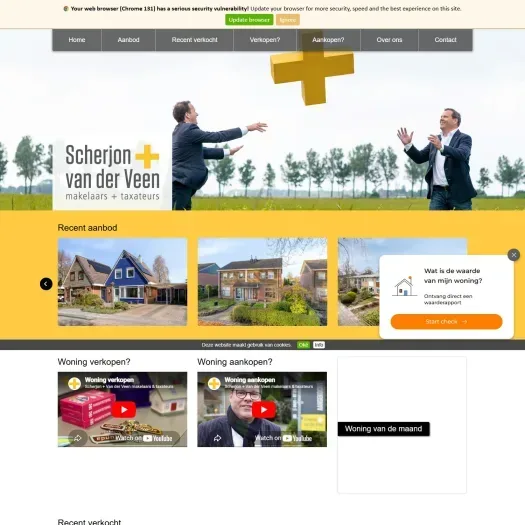 Screenshot der Website von www.scherjonvanderveen.nl