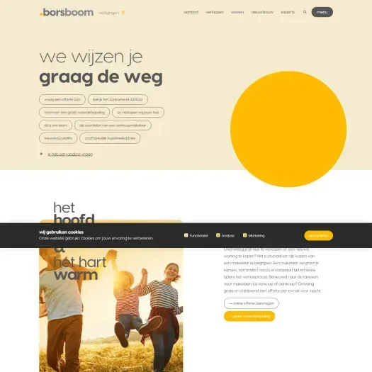 Screenshot van de website van www.schielandborsboom.nl