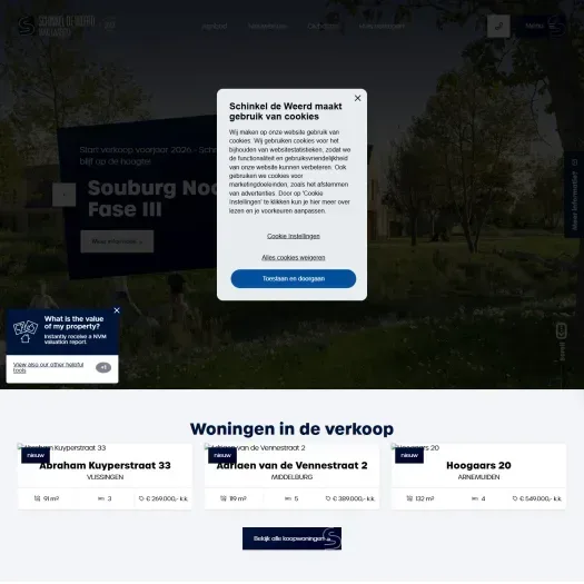 Screenshot van de website van www.schinkeldeweerd.nl