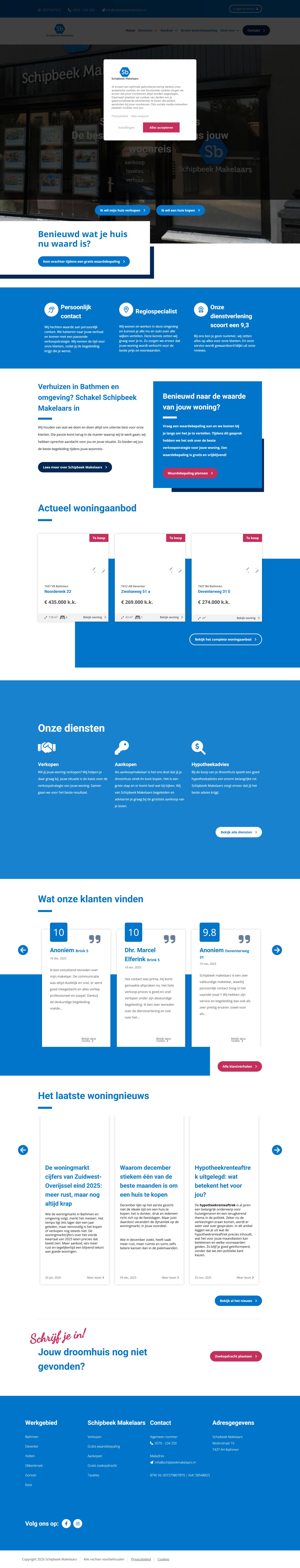 Screenshot van de website van www.schipbeekmakelaars.nl