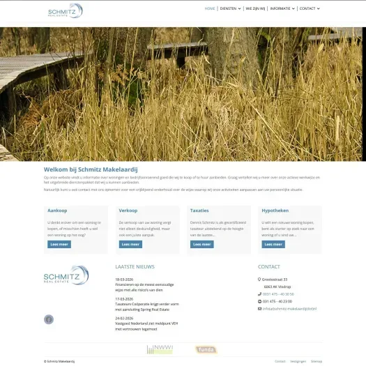 Capture d'écran du site web de www.schmitz-makelaardij.nl