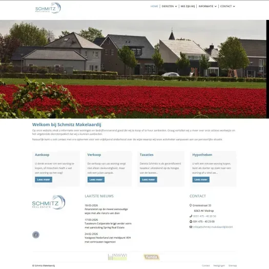 Screenshot van de website van www.schmitz-makelaardij.nl