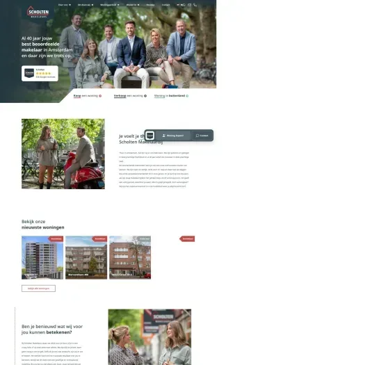 Screenshot of the website of www.scholten.nl