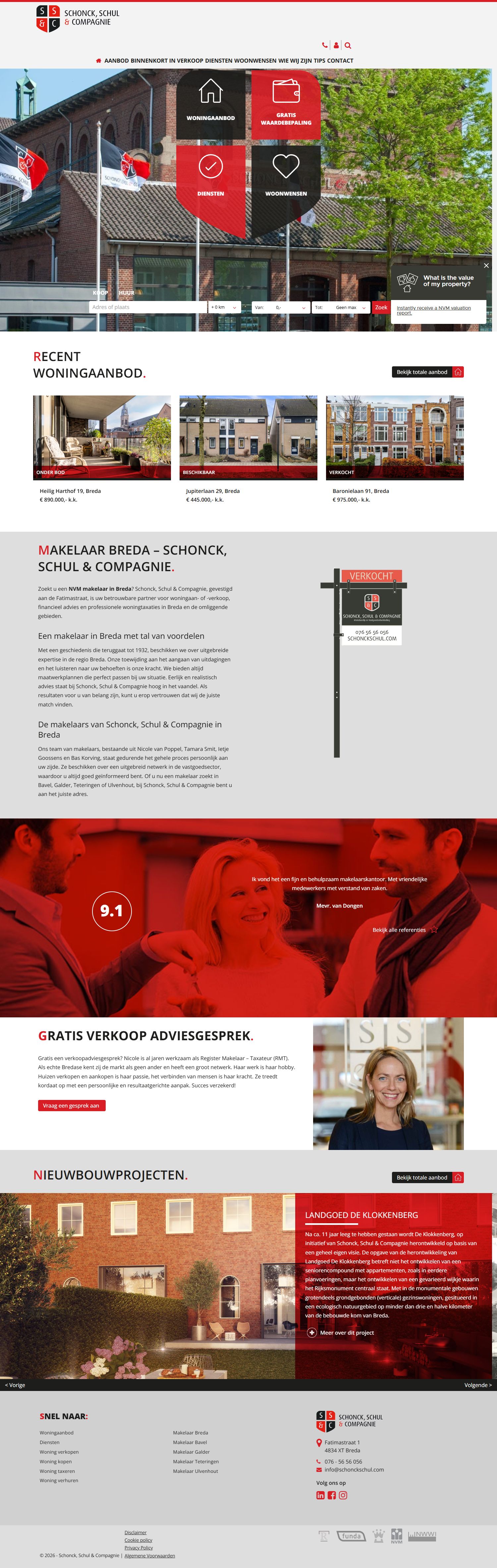 Screenshot der Website von www.schonckschul.com