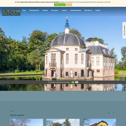 Screenshot of the website of www.schotsmanmakelaardij.nl