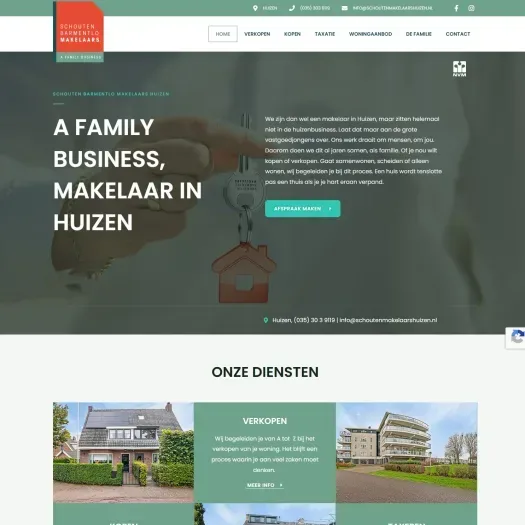 Screenshot van de website van www.schoutenmakelaarshuizen.nl