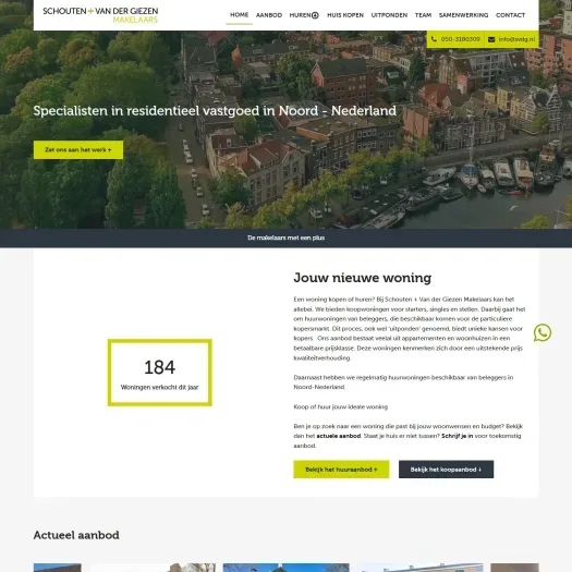 Screenshot of the website of www.svdg.nl