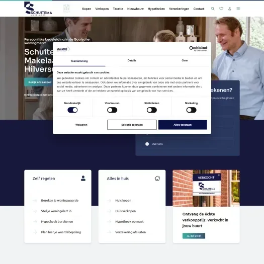 Screenshot van de website van www.schuitemamakelaars.nl