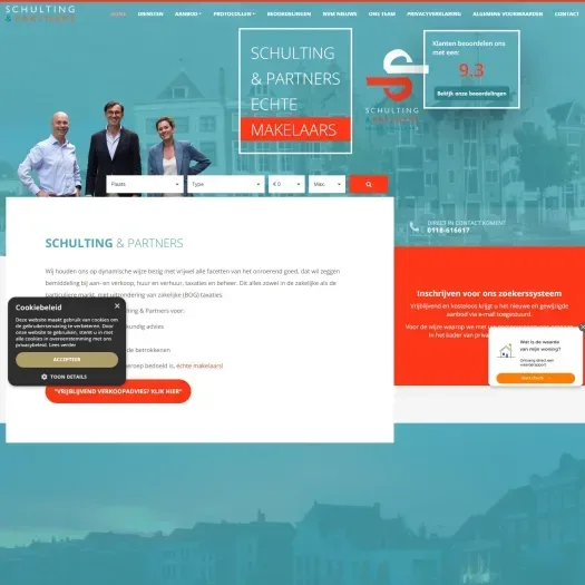Screenshot of the website of www.schulting-partners.nl