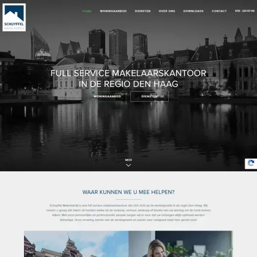 Screenshot of the website of www.schuyffelmakelaardij.nl