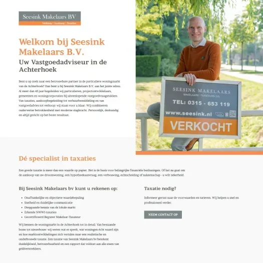 Screenshot of the website of www.seesink.nl