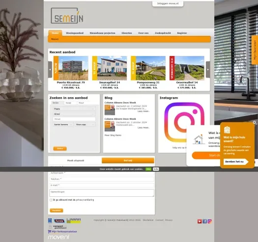 Screenshot der Website von www.semeijnmakelaardij.nl