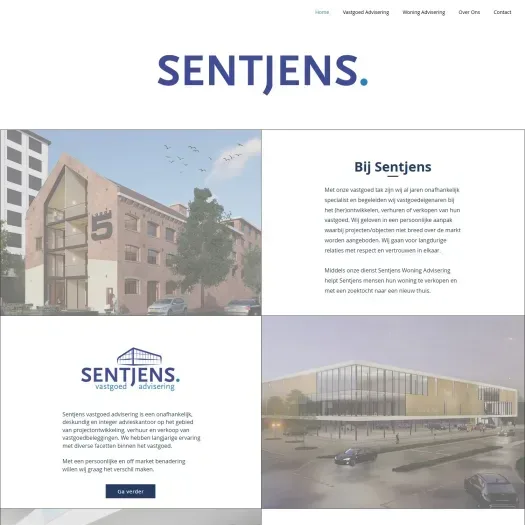 Screenshot of the website of www.sentjens.com