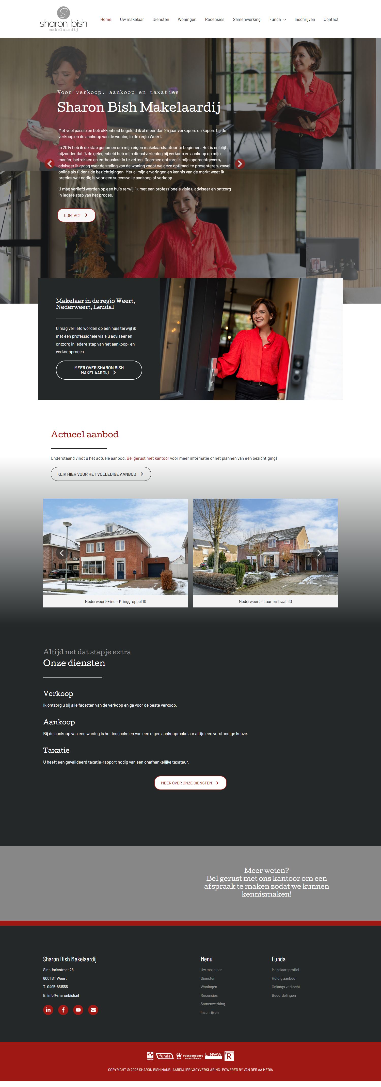 Screenshot van de website van www.sharonbish.nl