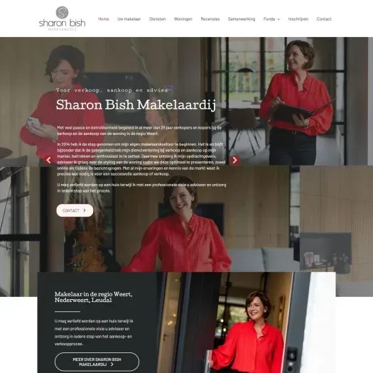 Screenshot of the website of www.sharonbish.nl