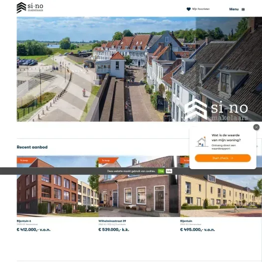Screenshot der Website von www.si-no.nl