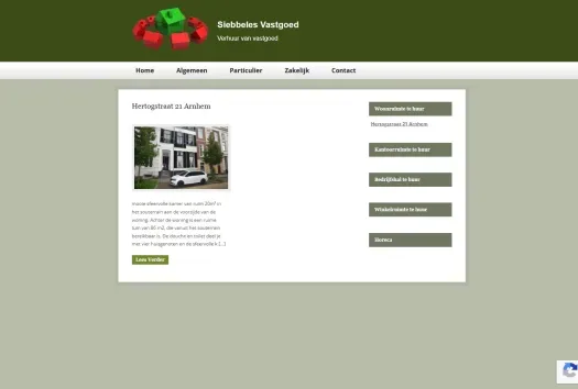 Screenshot van de website van www.siebbeles.com