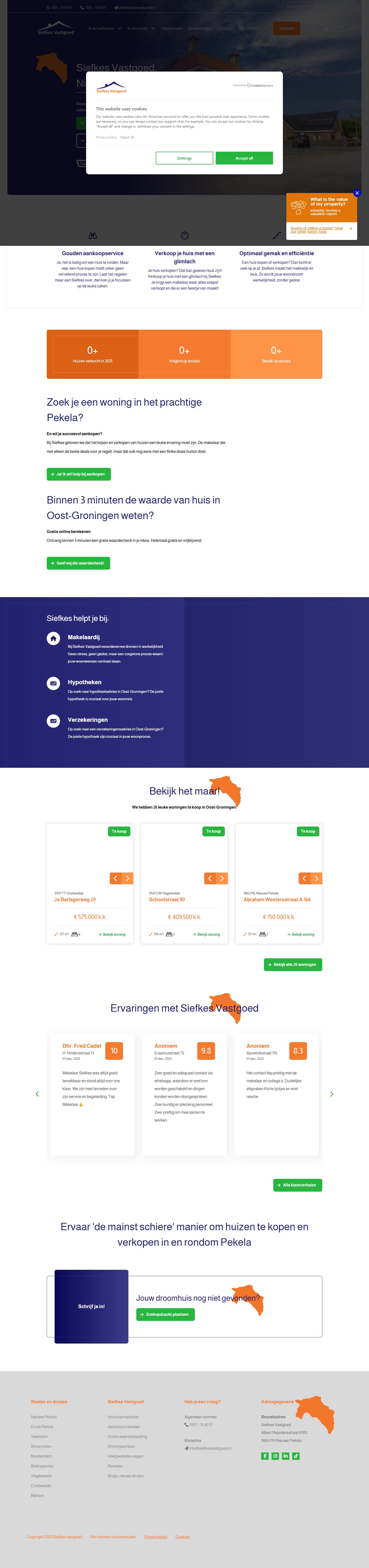Screenshot of the website of www.siefkesvastgoed.nl