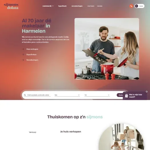 Screenshot van de website van www.sijmons-dolata.nl