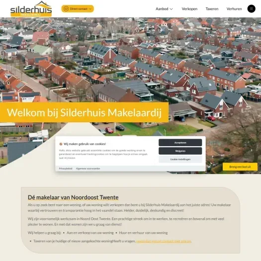 Screenshot of the website of www.silderhuismakelaardij.nl