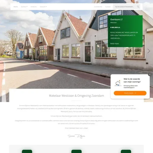 Screenshot of the website of www.simonedijkman.nl