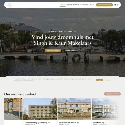 Screenshot der Website von www.sk-makelaars.nl