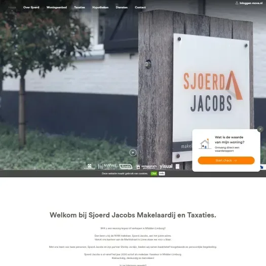 Screenshot van de website van www.sjoerdjacobs.nl