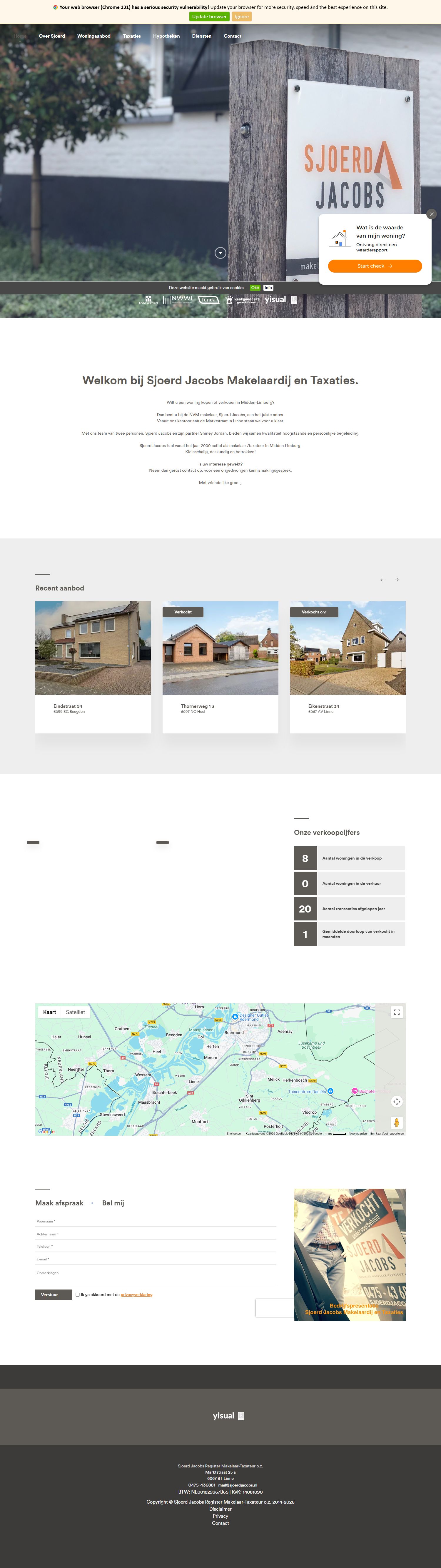 Screenshot der Website von www.sjoerdjacobs.nl