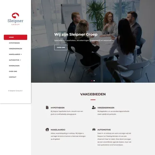 Screenshot van de website van www.sleipner.nl