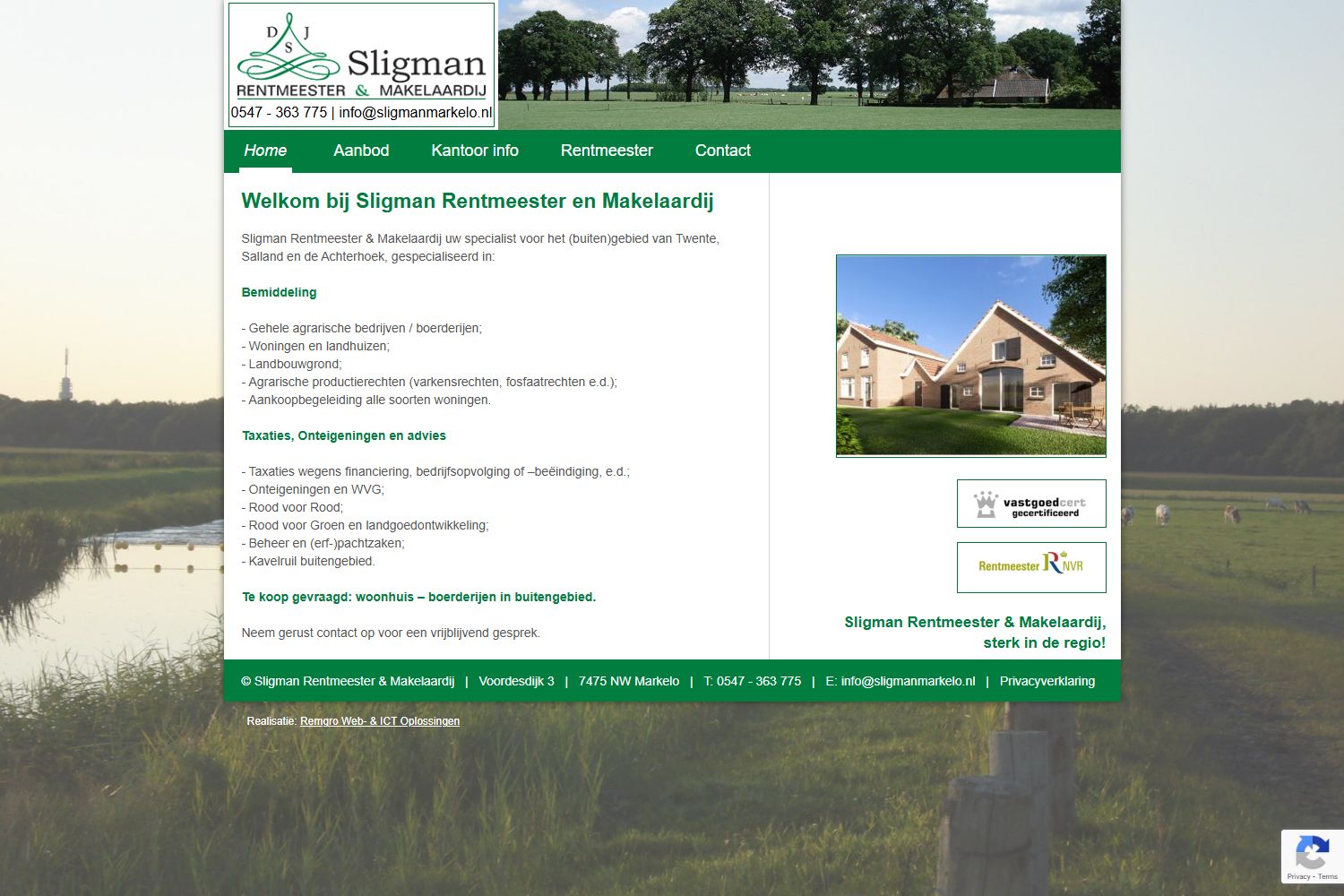 Screenshot der Website von www.sligmanmarkelo.nl