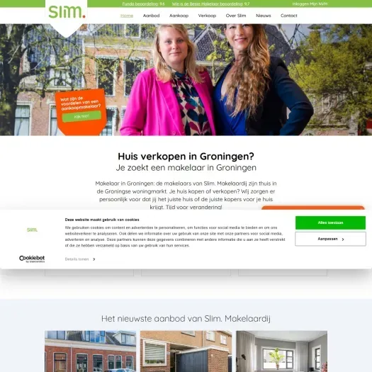 Screenshot van de website van www.slimmakelaardij.nl