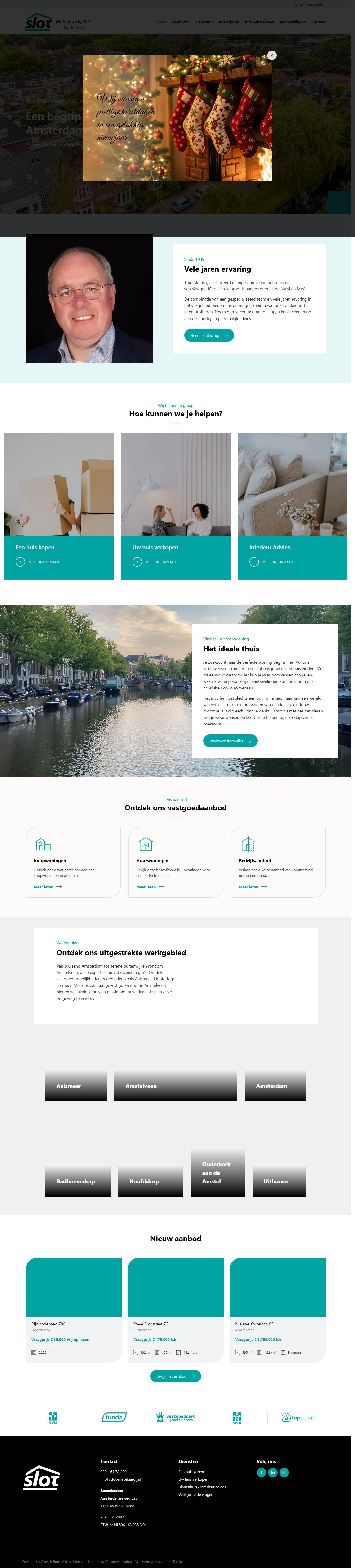 Screenshot der Website von www.slot-makelaardij.nl