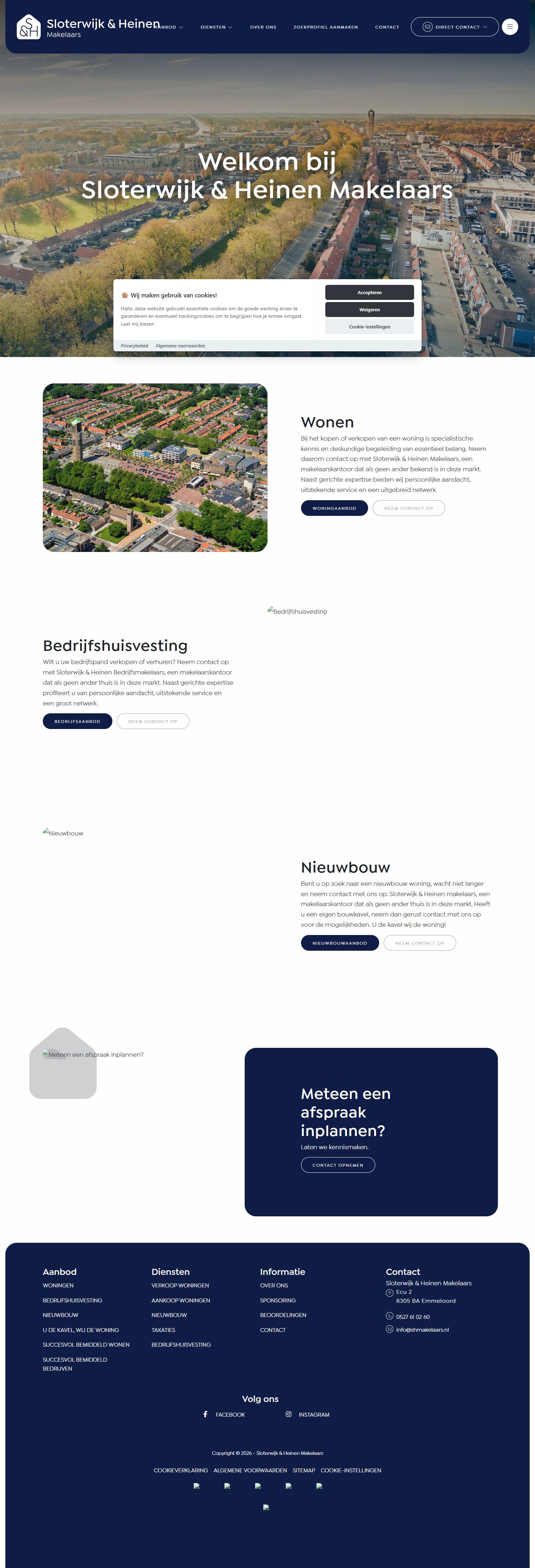 Screenshot der Website von www.shmakelaars.nl