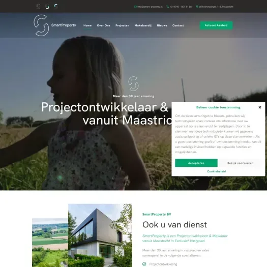 Screenshot of the website of www.smart-property.nl