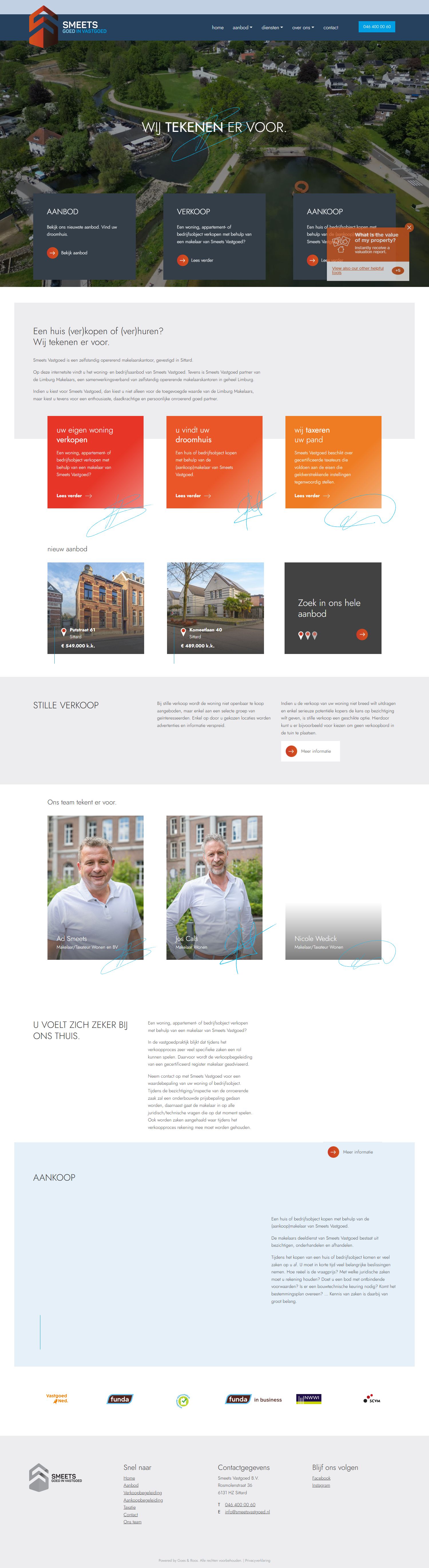 Screenshot of the website of www.smeetsvastgoed.nl