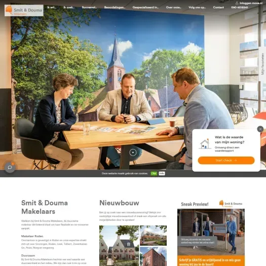 Screenshot van de website van www.smitendouma.nl