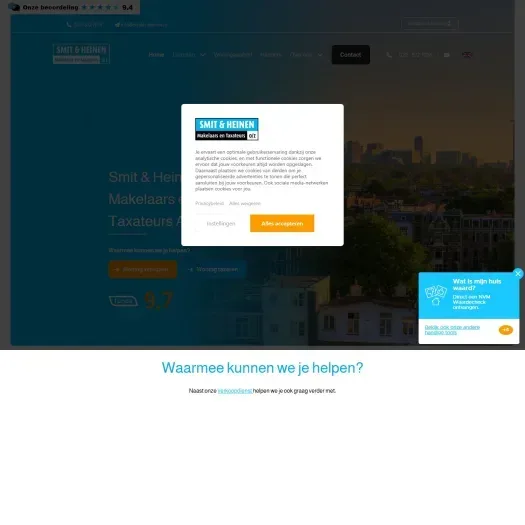 Screenshot van de website van www.smitenheinen.nl